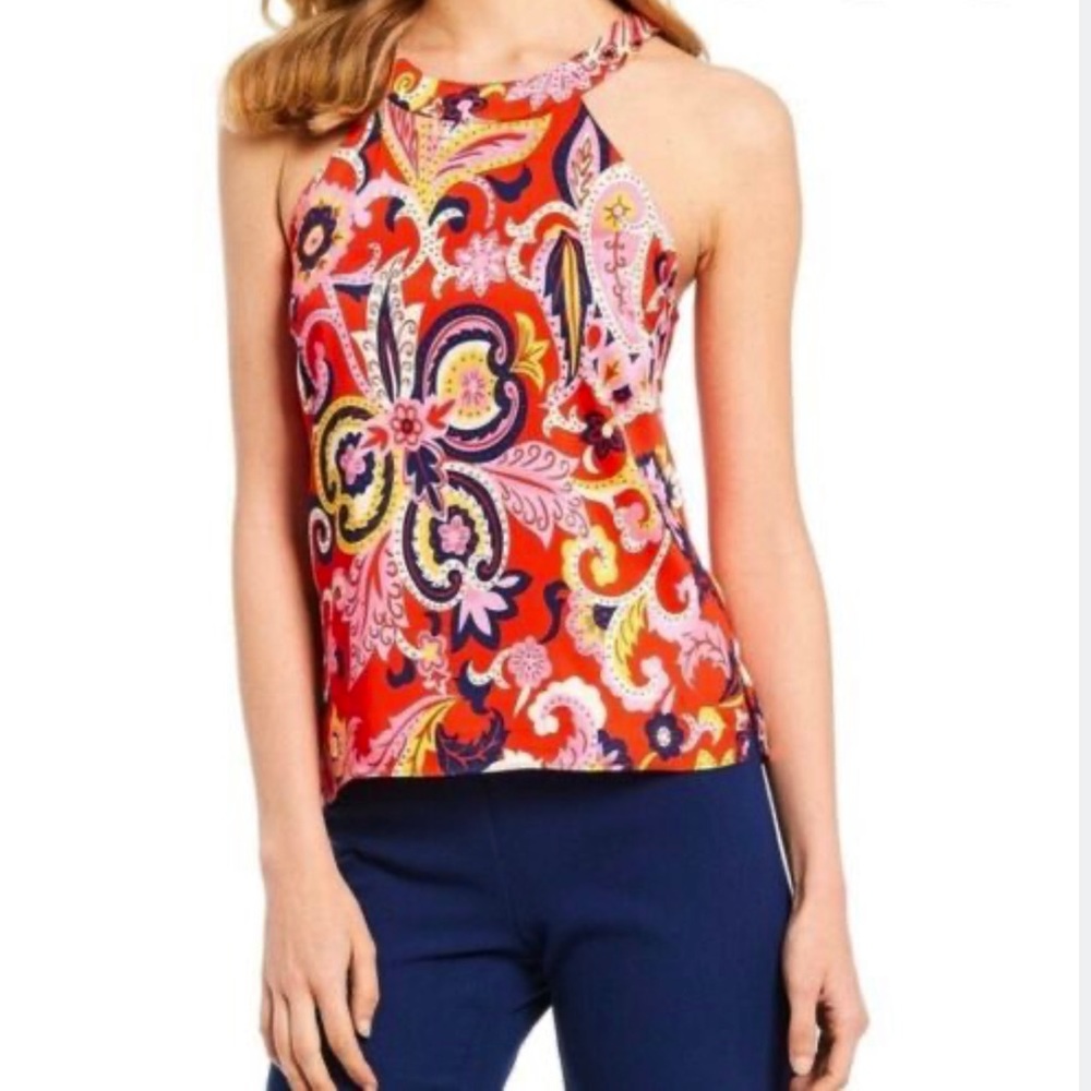Julie Brown NYC red paisley Makayla top